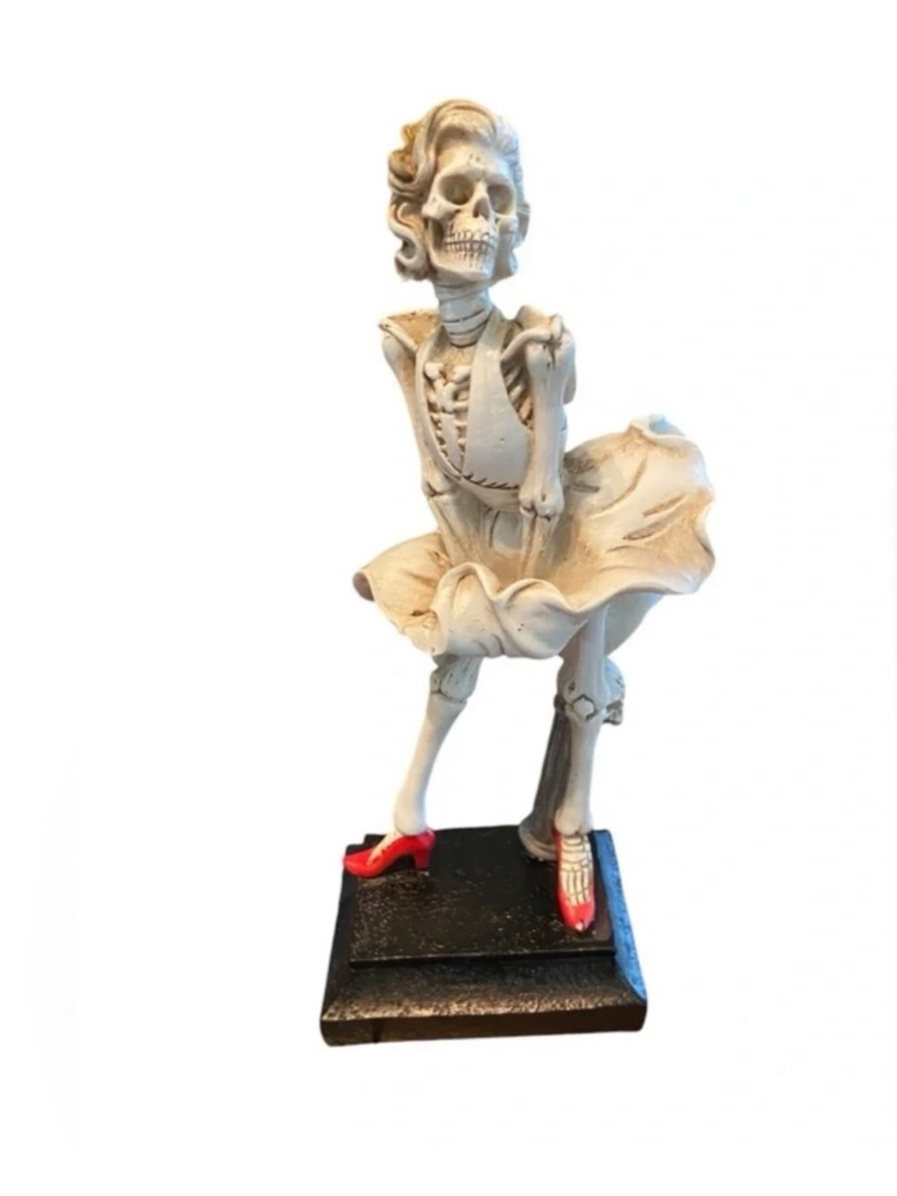 VIRAL Marilyn Monroe skeleton figurine Halloween Decor Figure Red Shoes Ghost